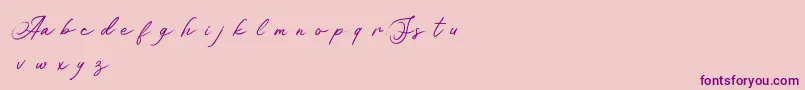 Asianskylinedemo-Schriftart – Violette Schriften auf rosa Hintergrund