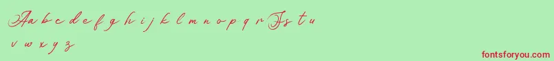 Asianskylinedemo Font – Red Fonts on Green Background