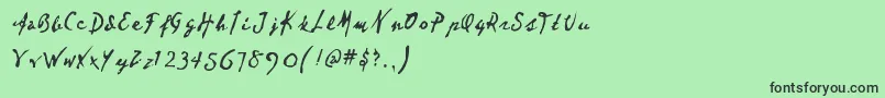 フォントDear – 緑の背景に黒い文字