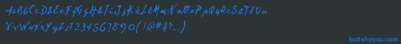Dear Font – Blue Fonts on Black Background