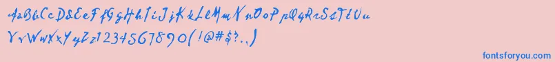 Dear Font – Blue Fonts on Pink Background