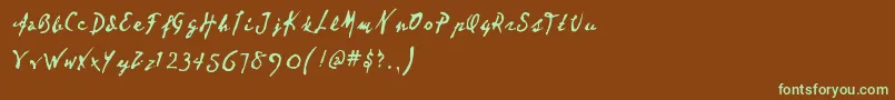 Dear Font – Green Fonts on Brown Background