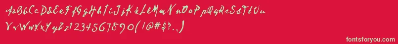 Шрифт Dear – зелёные шрифты на красном фоне