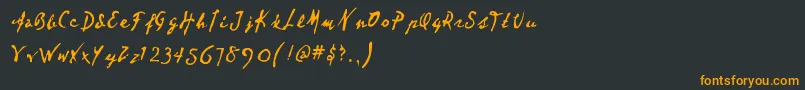 フォントDear – 黒い背景にオレンジの文字