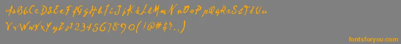 Dear-Schriftart – Orangefarbene Schriften auf grauem Hintergrund