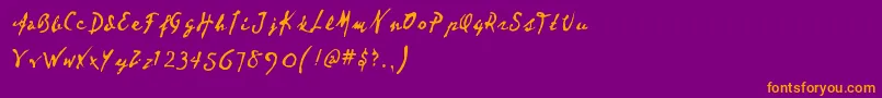 Dear Font – Orange Fonts on Purple Background
