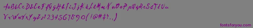 Police Dear – polices violettes sur fond gris