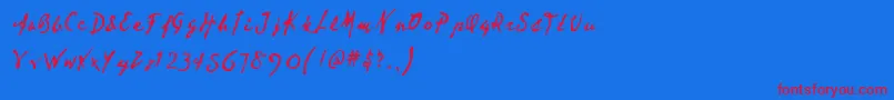 フォントDear – 赤い文字の青い背景