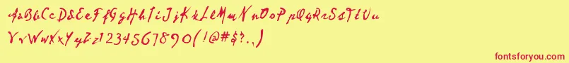 Dear Font – Red Fonts on Yellow Background