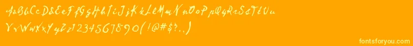 Dear Font – Yellow Fonts on Orange Background