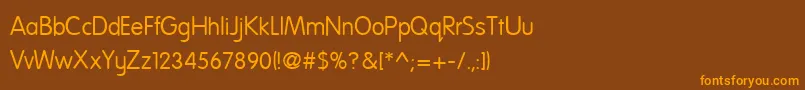 NationalFirstFont Font – Orange Fonts on Brown Background