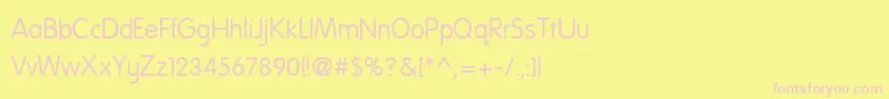 Czcionka NationalFirstFont – różowe czcionki na żółtym tle