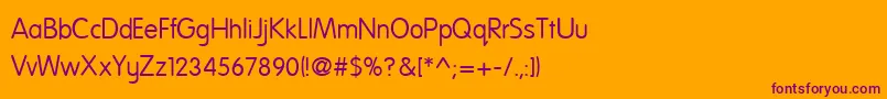 フォントNationalFirstFont – オレンジの背景に紫のフォント