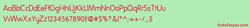 フォントNationalFirstFont – 赤い文字の緑の背景