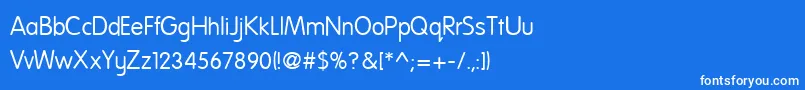 NationalFirstFont-fontti – valkoiset fontit sinisellä taustalla