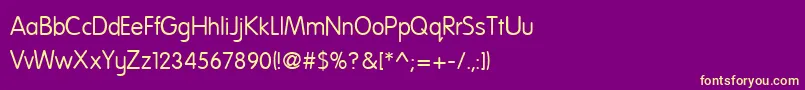 Fonte NationalFirstFont – fontes amarelas em um fundo roxo