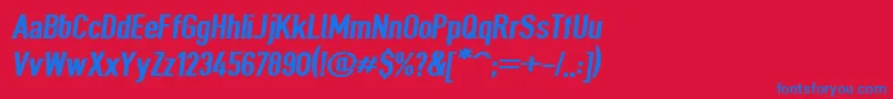 Giveahootblkextobl Font – Blue Fonts on Red Background