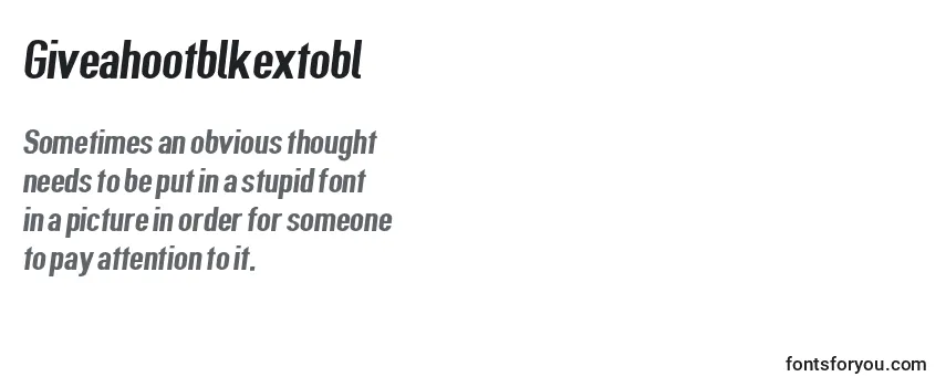 Review of the Giveahootblkextobl Font