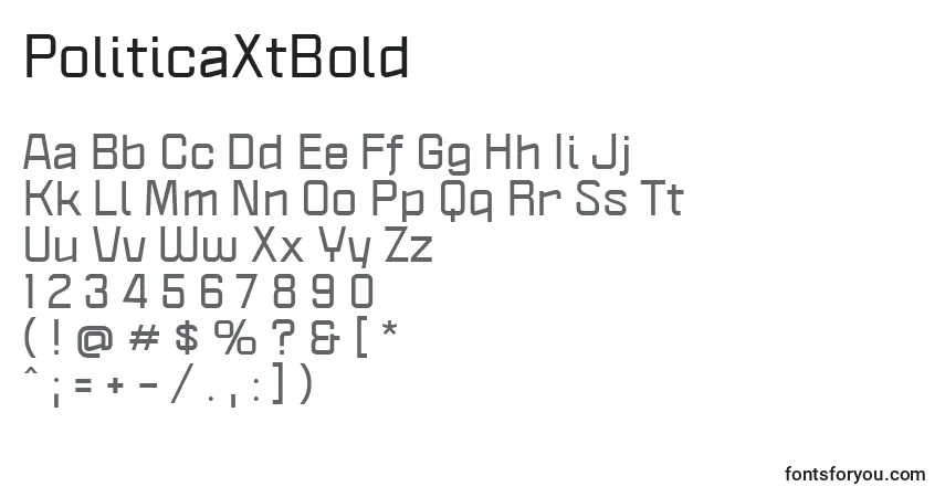 PoliticaXtBold-fontti – aakkoset, numerot, erikoismerkit