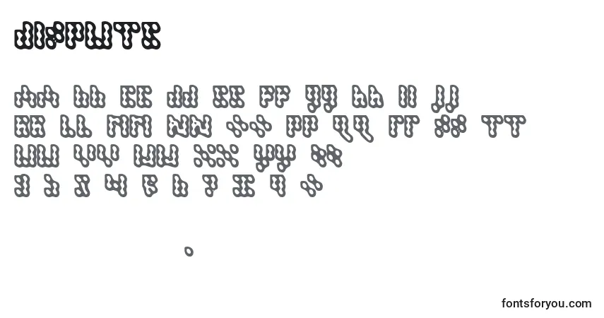 A fonte Dispute – alfabeto, números, caracteres especiais