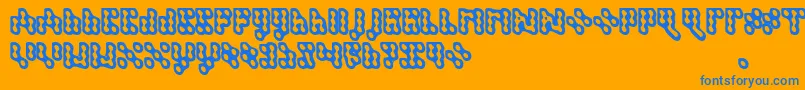 Dispute Font – Blue Fonts on Orange Background