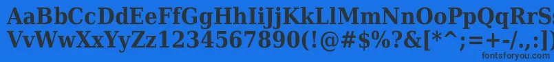 Czcionka Dejavuserifcondensed ffy – czarne czcionki na niebieskim tle