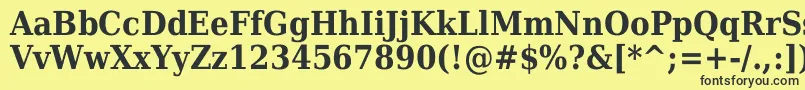 Czcionka Dejavuserifcondensed ffy – czarne czcionki na żółtym tle