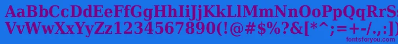 Шрифт Dejavuserifcondensed ffy – фиолетовые шрифты на синем фоне