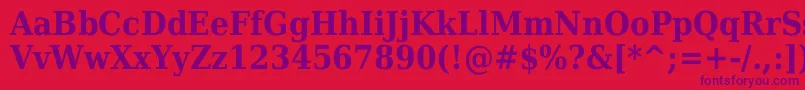 Dejavuserifcondensed ffy Font – Purple Fonts on Red Background