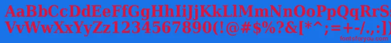 Dejavuserifcondensed ffy Font – Red Fonts on Blue Background