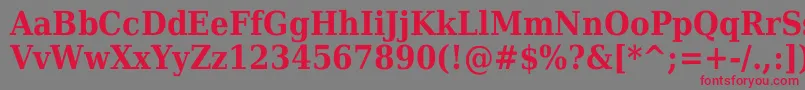 Dejavuserifcondensed ffy-Schriftart – Rote Schriften auf grauem Hintergrund