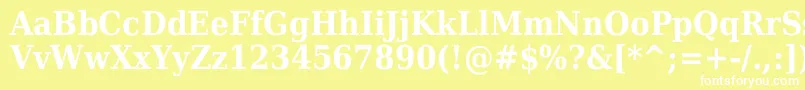 Czcionka Dejavuserifcondensed ffy – białe czcionki na żółtym tle