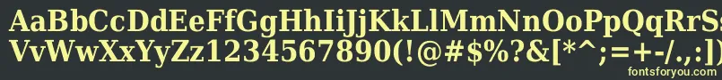 Czcionka Dejavuserifcondensed ffy – żółte czcionki na czarnym tle