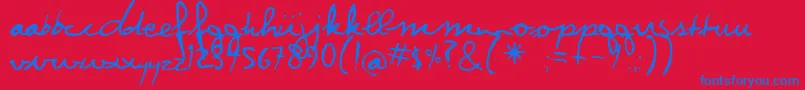 Violatio Font – Blue Fonts on Red Background