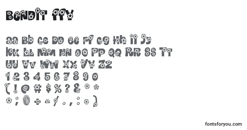 Schriftart Bendit ffy – Alphabet, Zahlen, spezielle Symbole