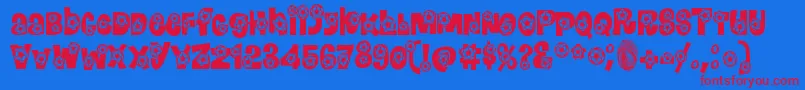 フォントBendit ffy – 赤い文字の青い背景