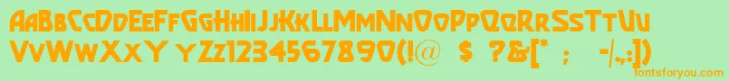 Popularcafeaa Font – Orange Fonts on Green Background