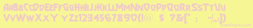 Popularcafeaa Font – Pink Fonts on Yellow Background