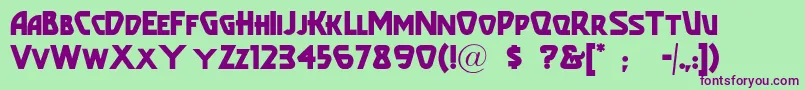 Popularcafeaa Font – Purple Fonts on Green Background