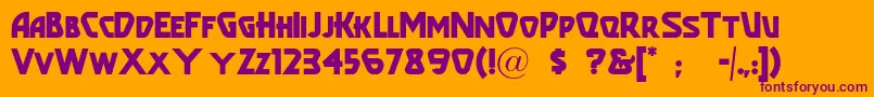 Popularcafeaa Font – Purple Fonts on Orange Background