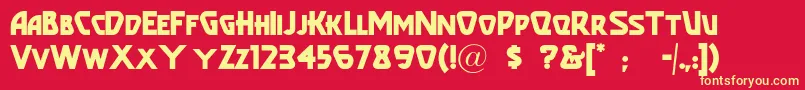 Popularcafeaa Font – Yellow Fonts on Red Background