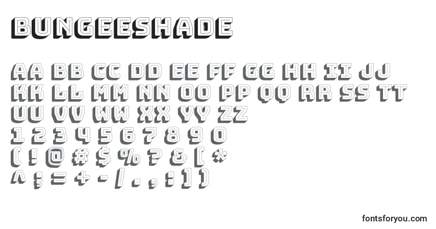 Fuente BungeeShade - alfabeto, números, caracteres especiales