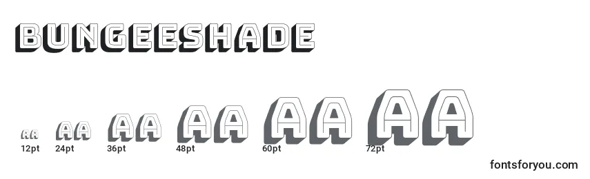 Größen der Schriftart BungeeShade