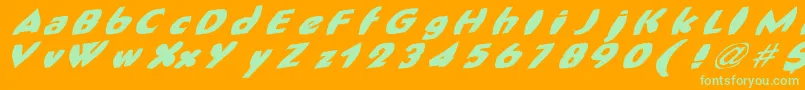 FatCat Font – Green Fonts on Orange Background