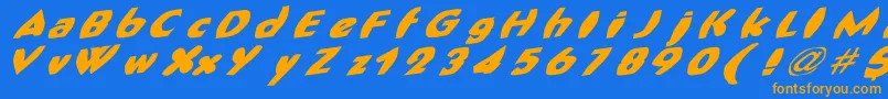 FatCat Font – Orange Fonts on Blue Background