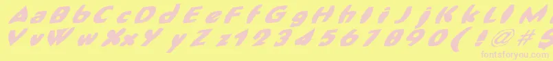 FatCat Font – Pink Fonts on Yellow Background