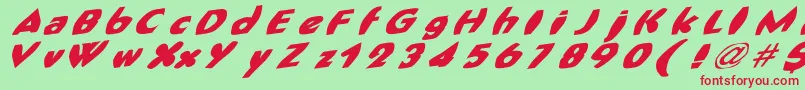 FatCat Font – Red Fonts on Green Background