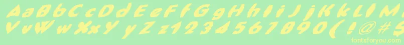 FatCat Font – Yellow Fonts on Green Background