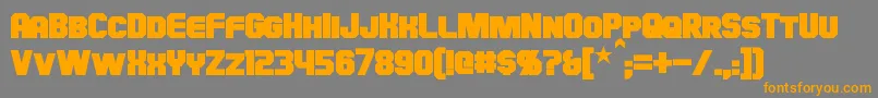 HauserBold-Schriftart – Orangefarbene Schriften auf grauem Hintergrund
