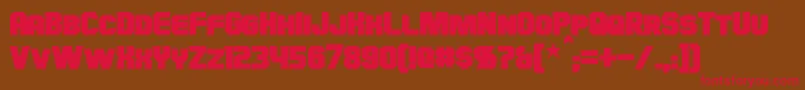フォントHauserBold – 赤い文字が茶色の背景にあります。
